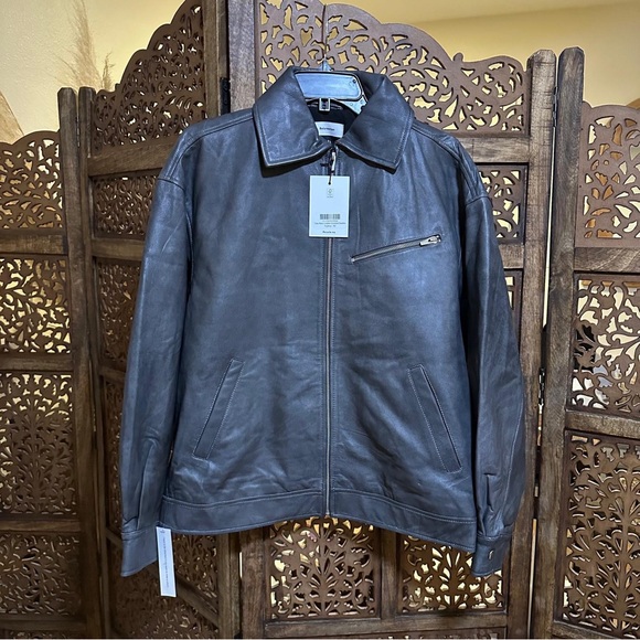 NWT Reformation Gray Leather Jacket - Picture 6 of 7